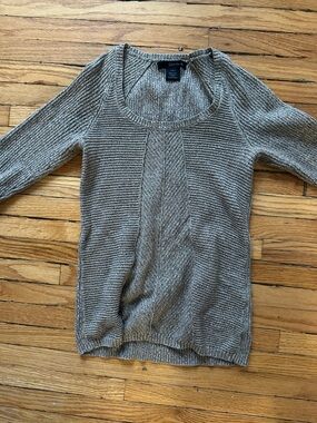 Calvin Klein Jeans Scoop Neck Ribbed Sweater in Camel Mark